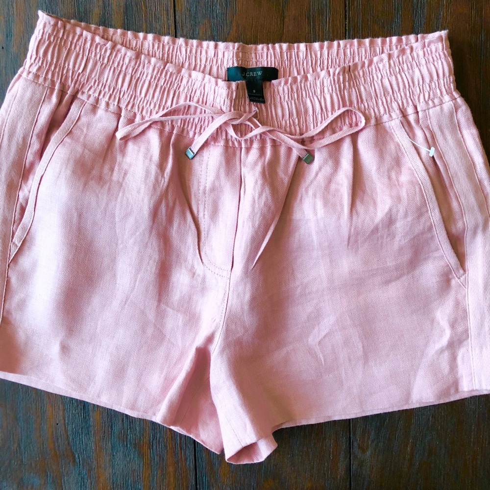 J. Crew Pink Linen Shorts NWOT